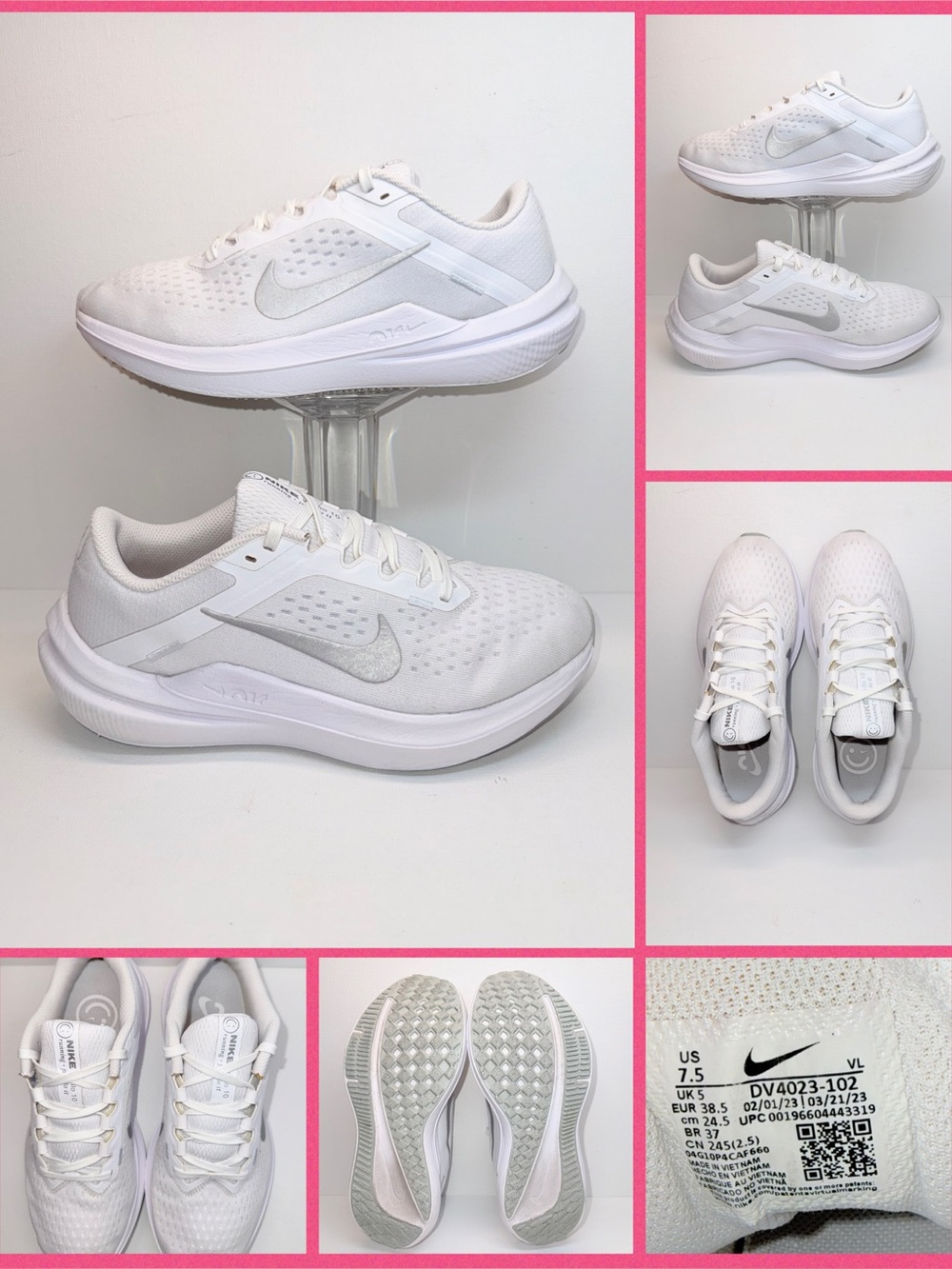 NIKE WINFLO 10 Women's All-White Running Sneakers